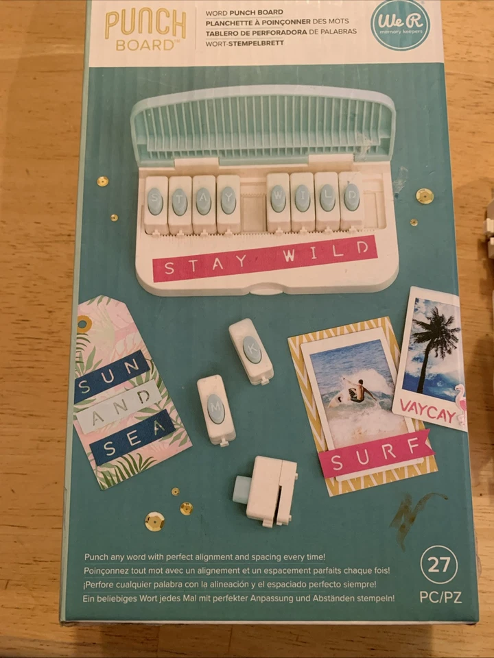 We R Memory Keepers Word Punch Board Item 661599 A-z 26 Punches