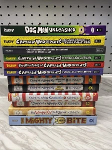 Lot Of 12 Kid’s Books Dog Man Diary Of A Wimpy Kid Captain Underpants Children’s - Picture 1 of 3