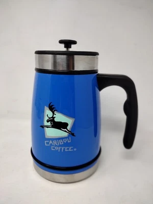 Taza de viaje de acero inoxidable prensa francesa diseño planetario café caribú de colección Foto 1 de 4