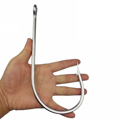 1Pcs Stainless Steel Super Large shark Fishing Hook Big Game Fish Tuna Bait 20/0 - image 1 of 4