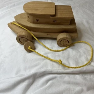 Vintage Holzboot Zugspielzeug - Bild 1 von 6