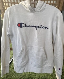 Champion White Hoodie. Youth Size Large - Picture 1 of 5