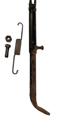 Soporte lateral Kawasaki F7 Enduro 175 OEM Kick Side 1974 de colección soporte de tuerca de perno de resorte Foto 1 de 4