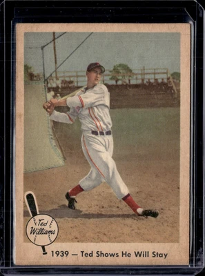 Fleer Ted Williams 1959 #13 1939 Ted Shows He Will Stay (HOF) en muy buena condición-excelente Foto 1 de 2