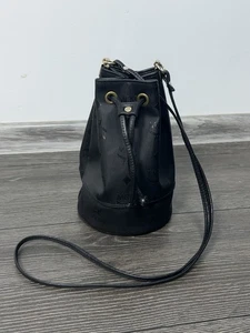 Borsa donna autentica MCM Munchen piccola mini coulisse secchiello tracolla monogramma - Foto 1 di 12