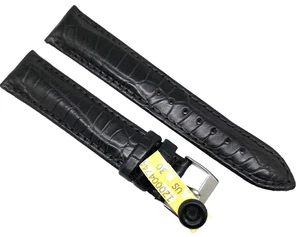 Uhrenarmband Alligator Kroko 20/18 mm Uhrband schwarz Deutscher Hersteller / 108 - Bild 1 von 4