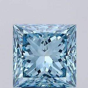 Princess 3.01 Carat Fancy Vivid  Blue VS1 IGI loose lab grown diamond - Picture 1 of 3