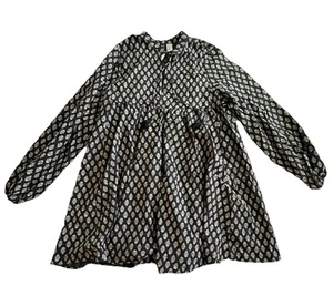 H&M Dress Black Womens Long Sleeves Pullover loose tunic fitting Sz M - Picture 1 of 6