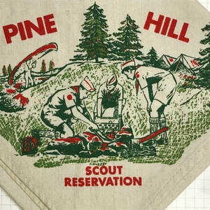 Garden State NJ Pine Hill Scout Reservation (STAINED) Neckerchief GRY (LB2649) - Picture 1 of 2