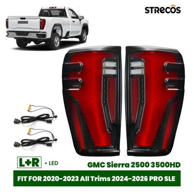 Upgrade LED Tail Light For 2020-2026 GMC SIERRA 2500 3500 Pair Black Left+Right Foto 1 de 4