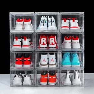 12 Pack Shoe Boxes, Clear Acrylic Plastic Shoe Boxes Stackable, Space-Saving ... - Picture 1 of 8