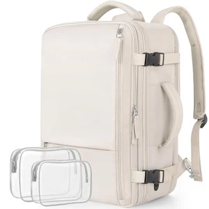 Zaino da Viaggio Grande Trasporto Impermeabile Articolo Personale 17,3 Pollici Beige - Foto 1 di 9