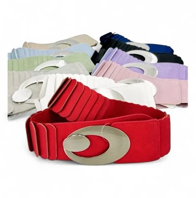 breite Gürtel Elastisch Stretch Stretchgürtel  Damen Taillengürtel Einfarbig - Bild 1 von 3