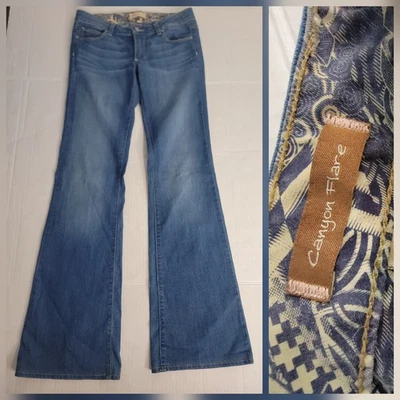 Paige Low Rise Canyon Flare Jeans Women 27 x 34 Stretch Y2K 90's - Image 1 of 4