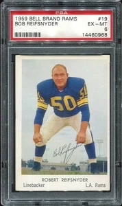 Bell Brand #19 1959 Bob Reifsnyder PSA 6 Los Angeles Rams Navy College Salón de la fama - Imagen 1 de 1