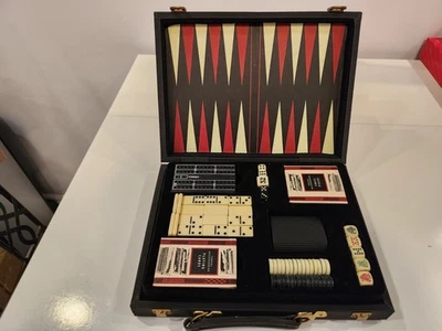 Marks & Spencer Games Compendium Travel Case 1990's includes Chess, Backgammon - Image 1 of 4