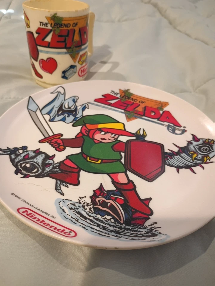 Nintendo Legend of Zelda Vintage Plate and cup 1989 Peter Pan Industries - Image 1 of 4