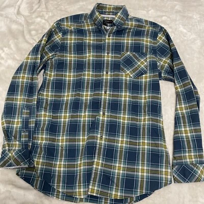 Camisa de franela abotonada a cuadros azul y blanca talla grande Foto 1 de 4