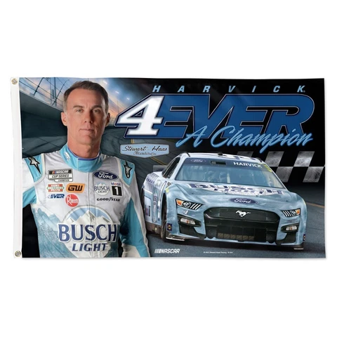 Kevin Harvick 2023 Wincraft #4EVER A Champion/Busch Light 3x5 Deluxe Flag Cover