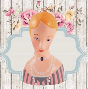 Lady Head Womens Bust Christmas Ornament Vintage Boudoir Decor - Picture 1 of 10