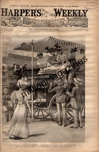 1893 Harpers Weekly June 17 - Sherlock Holmes;Philadelphia horse show;Booth dies - Picture 1 of 1