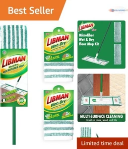 Microfiber Mop Kit with 3 Reusable Pads | Wet & Dry Floor Cleaner | Eco-Friendly - Picture 1 of 9