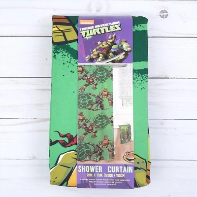 Cortina de ducha de tela Teenage Mutant Ninja Turtles TMNT 72x72 verde Foto 1 de 3