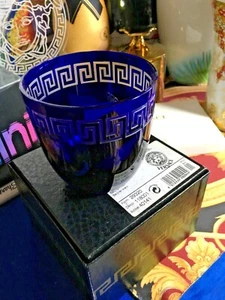 VERSACE GLASS WHISKY WATER WINE COBALT BLUE RARE ROSENTHAL LUXURY GIFT SALE - Picture 1 of 8