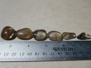 215 TUMBLED RUTILATED QUARTZ. MAKE INTO JEWELRY, FACET OR METAPHYSICAL - Picture 1 of 3