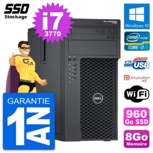 PC Tour Dell Precision T1650 MT Intel I7-3770 RAM 8Go SSD 960Go Windows 10 Wifi - Bild 1 von 8