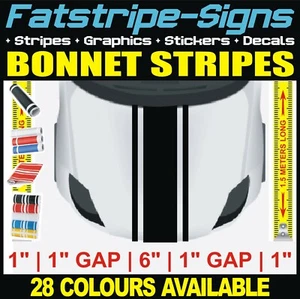CAR BONNET STRIPES RACING VIPER VINYL GRAPHICS DECALS STICKERS UNIVERSAL FIT ST - Picture 1 of 2