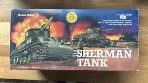 Vintage U.S. Sherman Tank RC Radio Shack 60-4059 - 1985 - Tested - Free Ship - Picture 1 of 15
