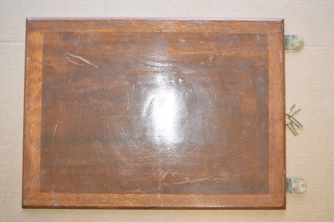 Antique Singer Treadle Sewing Table Cabinet Flip TOP COVER Hinges + Screws Cover