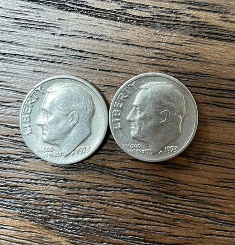 1973 QTY 2 Dime, No Mint Mark Cover