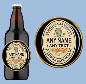 Personalised DieCut Guinness Bottle Label - Pre-cut Gloss Finish - ADD ANY TEXT