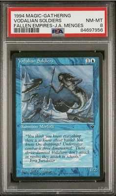 1994 Magic the Gathering MTG Fallen Empires VODALIAN SOLDIERS Jeff Menges PSA 8 - Image 1 of 2