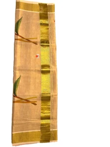 KERALA SAREE/TISSUE SET SAREE WITH DIGITAL PRINT (WITH PRINTED BLOUSE) - Picture 1 of 5