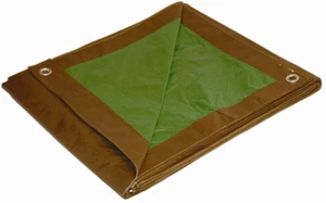 20x20 Feet Multi-Purpose Brown/Green Medium Duty DRY TOP Poly Tarp - Picture 1 of 2