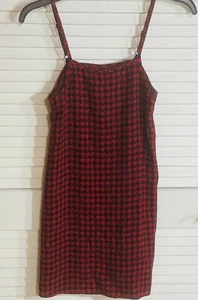 Houndstooth Art Class Red Black L Sleeveless Dress 10 / 12 Girls EUC - Picture 1 of 7