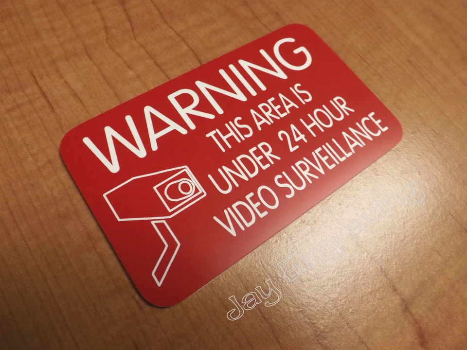 Letrero de seguridad grabado de videovigilancia 3x5 | Placa | Oficina en casa comercial Foto 1 de 1