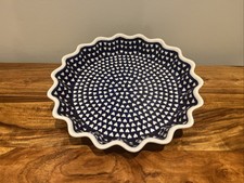 Piatto di torta/quiche fatto a mano ceramica polacca Boleslawiec
