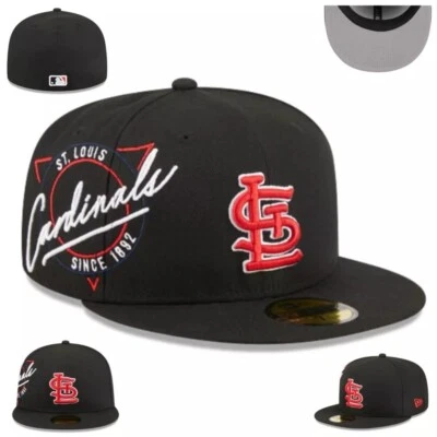 Gorra de béisbol bordada de borde plano con logotipo lateral de los Cardenales de San Luis para hombre Foto 1 de 4