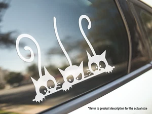 Cats Peeking Cat Lover Vinyl Car Truck Decal Window Sticker Vehicle Décor - Picture 1 of 3
