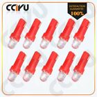 10x Red T5 37 74 Wedge SMD Led Bulbs Instrument Cluster Light Panel Gauge Lamps
