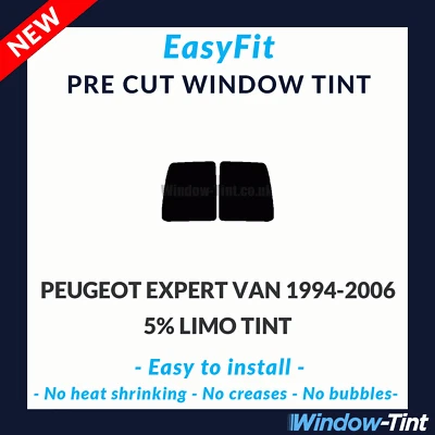 EasyFit Static Pre Cut Window Tint For Peugeot Expert Van 94-06 - 5% Limo Rear - Image 1 of 3