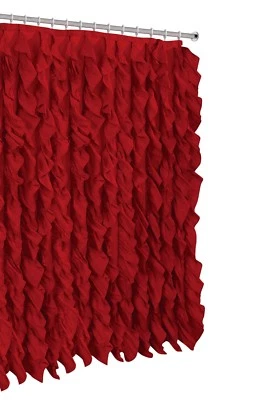 Cortina de ducha de tela con volantes Waterfall Shabby Chic Foto 1 de 3