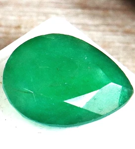 Piedra preciosa suelta natural rara corte pera colombiana verde 9,55 quilates certificada - Imagen 1 de 6