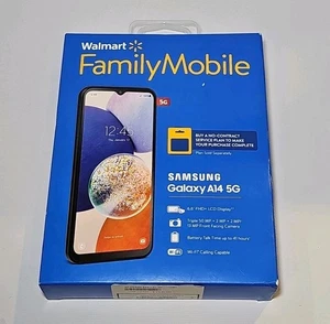 Walmart Family Mobile Samsung Galaxy A14 5G, 64GB, Schwarz Prepaid Smartphone NEU  - Bild 1 von 3