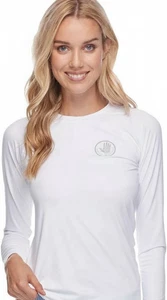 Body Glove White Snow Smoothies Sleek Solid Long Sleeve Rashguard Shirt - Size S - Bild 1 von 5