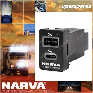 Narva 12V Illuminated USB-C Port for Toyota Prado 150 Landcruiser 200 RAV4 Hilux - Picture 1 of 2